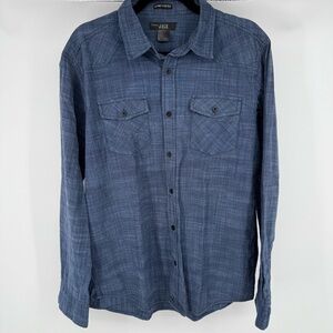 Diamond Supply Co. Textured Blue Button Down Shirt